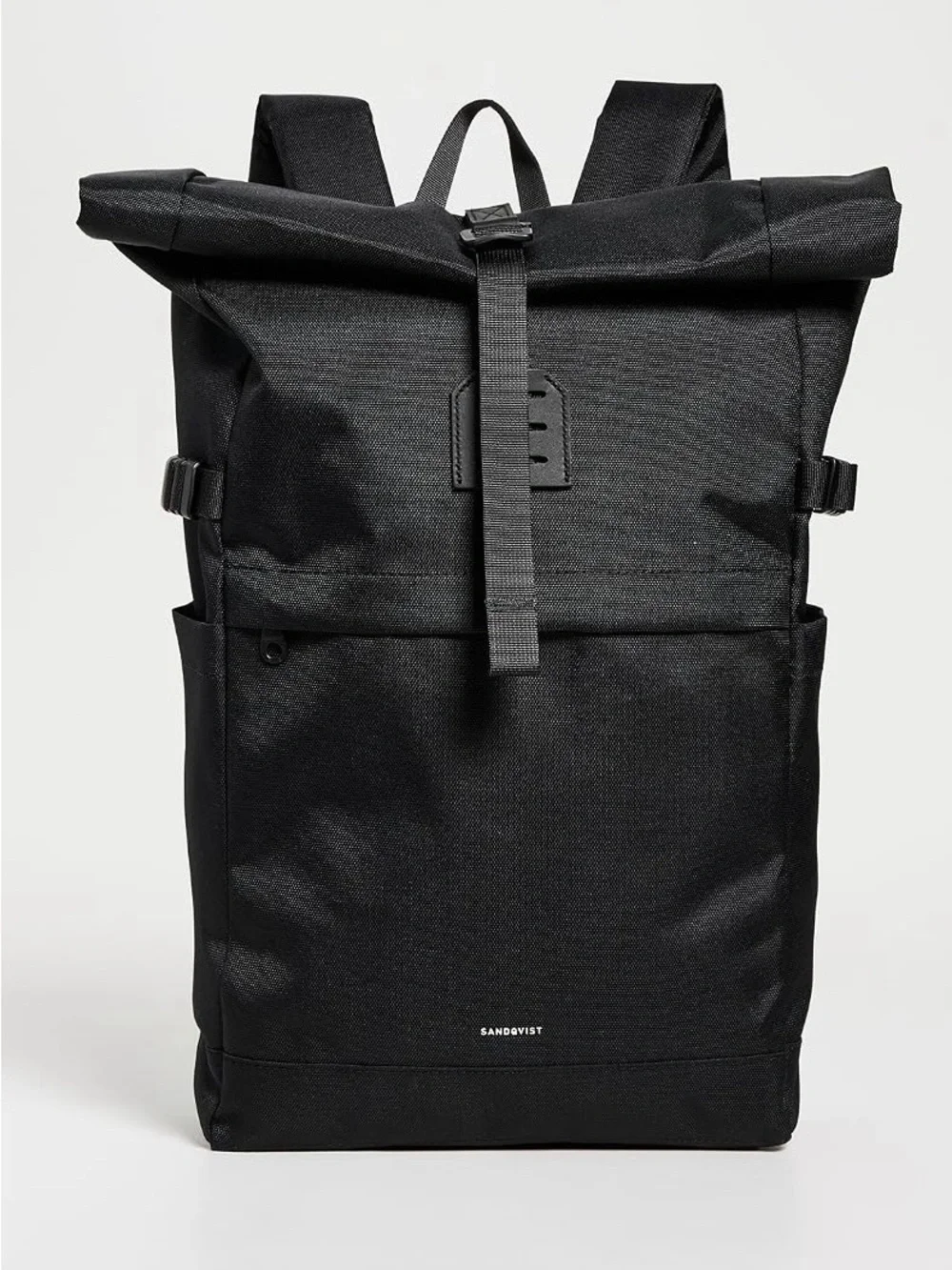 Sandqvist Medium Icon Black Roll-Top Backpack